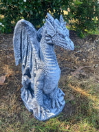 Concrete Dragon Garden Statue Ornament – Outdoor Cement Mythical Sculpture Decor Australia