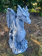 Concrete Dragon Garden Statue Ornament – Outdoor Cement Mythical Sculpture Decor Australia
