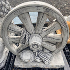 ANZAC Wagon Wheel Garden Ornament – Rustic Concrete Garden Statue Decor Australia- PICK UP ONLY