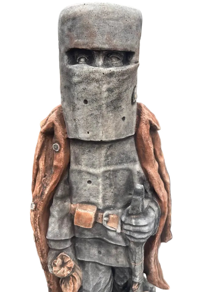 Concrete Ned Kelly Garden Statue Ornament – Australian Bushranger Cement Sculpture Outdoor Decor PICKUP ONLY