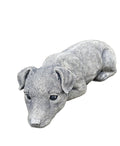 Concrete fox terrier garden statue front view outdoor cement dog ornament