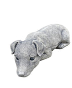 Concrete fox terrier garden statue front view outdoor cement dog ornament