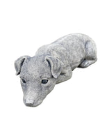 Concrete fox terrier garden statue front view outdoor cement dog ornament
