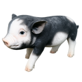 PIG STANDING MINI FARM ANIMAL GARDEN STATUE ORNAMENT FIGURINE BLACK AND WHITE