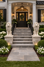 Guardian Lion Pair Statue Garden Statue  75cm Pick Up Only