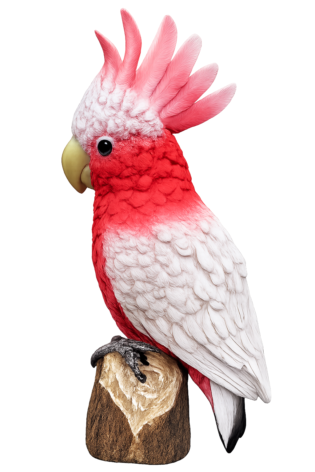 AUSTRALIAN MAJOR MITCHEL BIRD ON A BRANCH ANIMAL GARDEN STATUE ORNAMENT GIFT