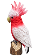 AUSTRALIAN MAJOR MITCHEL BIRD ON A BRANCH ANIMAL GARDEN STATUE ORNAMENT GIFT