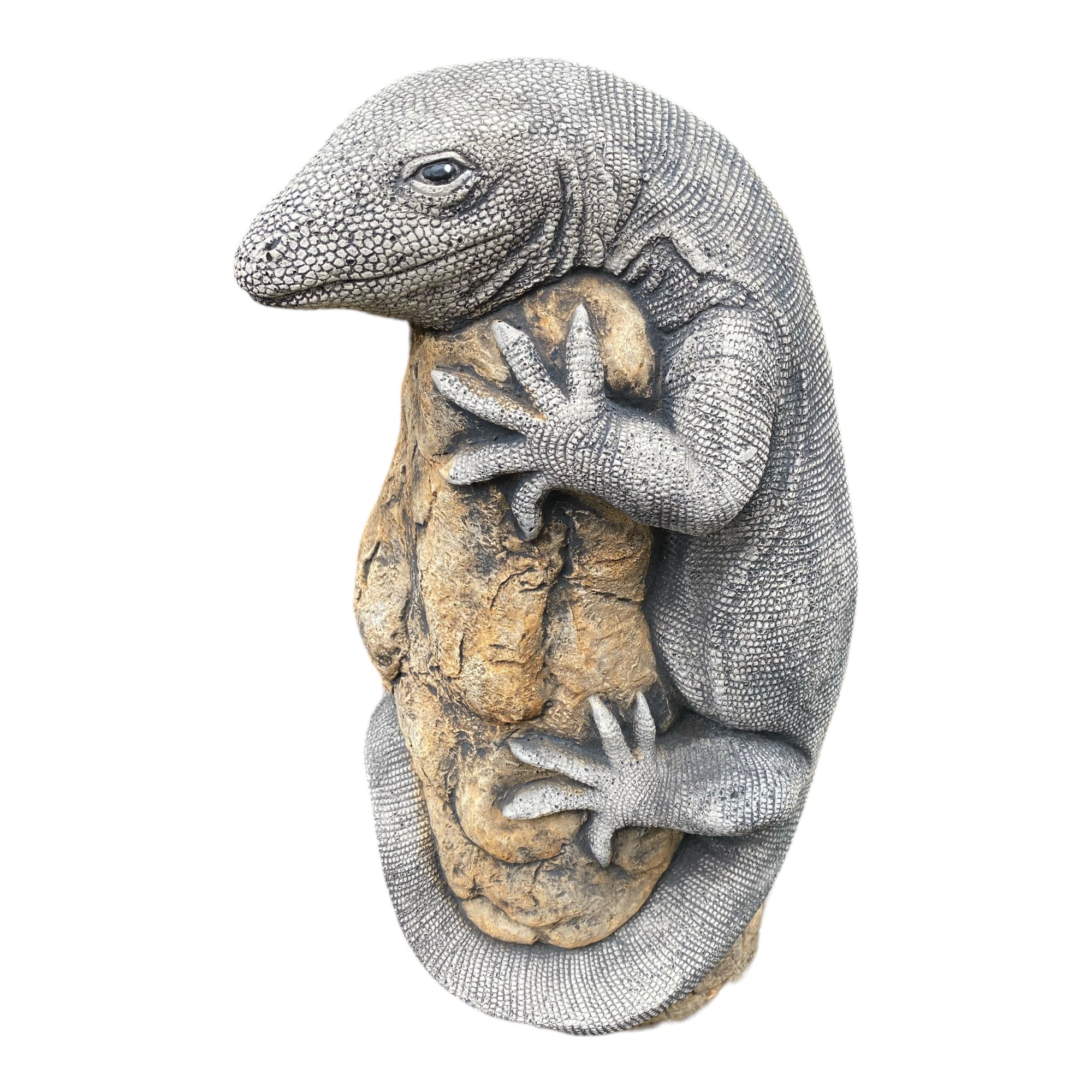 Goanna Lizard Rock Statue Ornament Animal Concrete Cement Garden Australian Made
