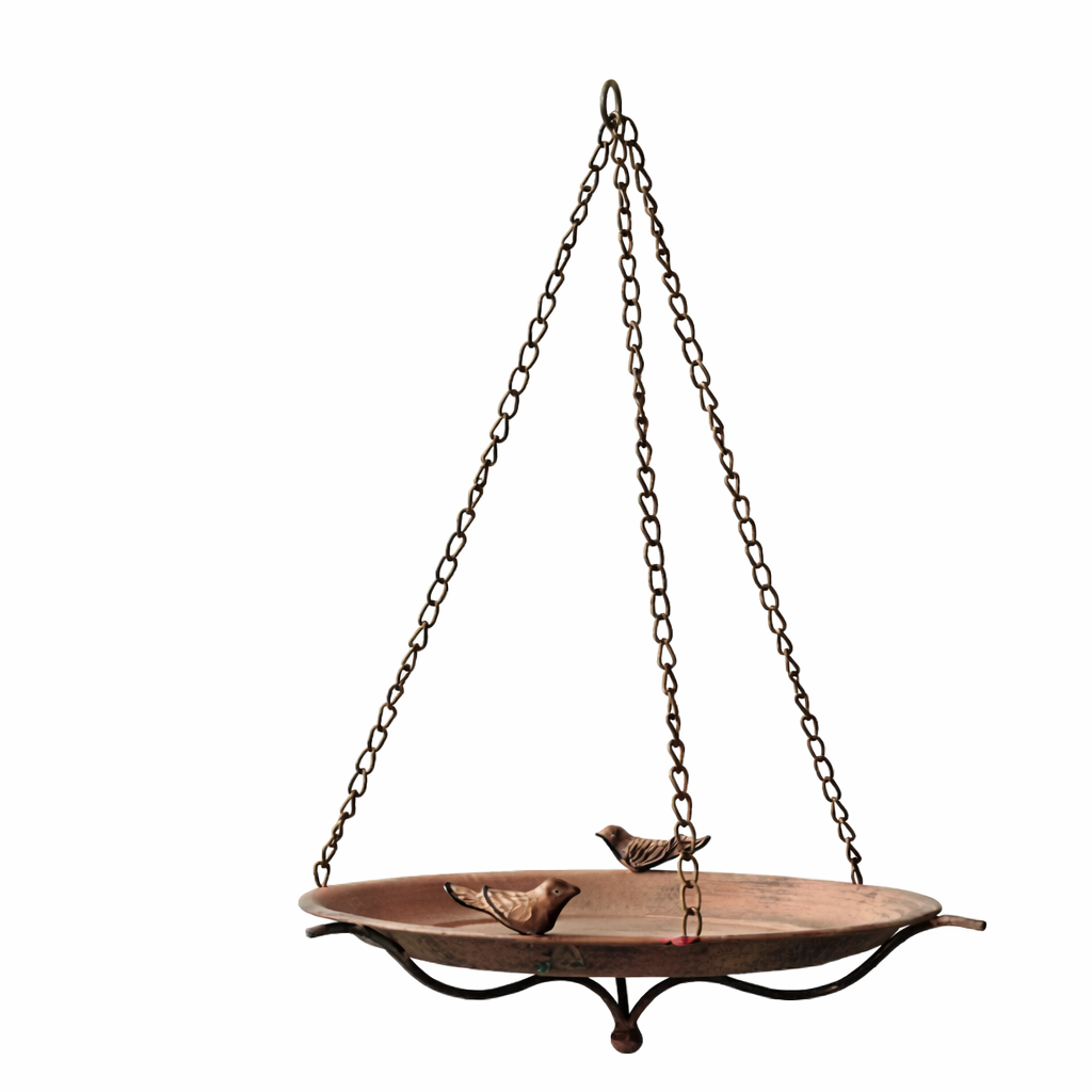 Wild Bird Feeder Wren Garden Outdoor Metal Hanging with Bird Design  30x30X56 cm