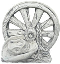 ANZAC wagon wheel garden ornament rustic concrete garden statue outdoor decor Australia