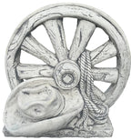 ANZAC wagon wheel garden ornament rustic concrete garden statue outdoor decor Australia