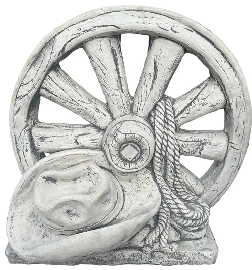 ANZAC wagon wheel garden ornament rustic concrete garden statue outdoor decor Australia