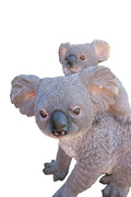 Resin koala with baby koala riding on its back garden statue displayed outdoo