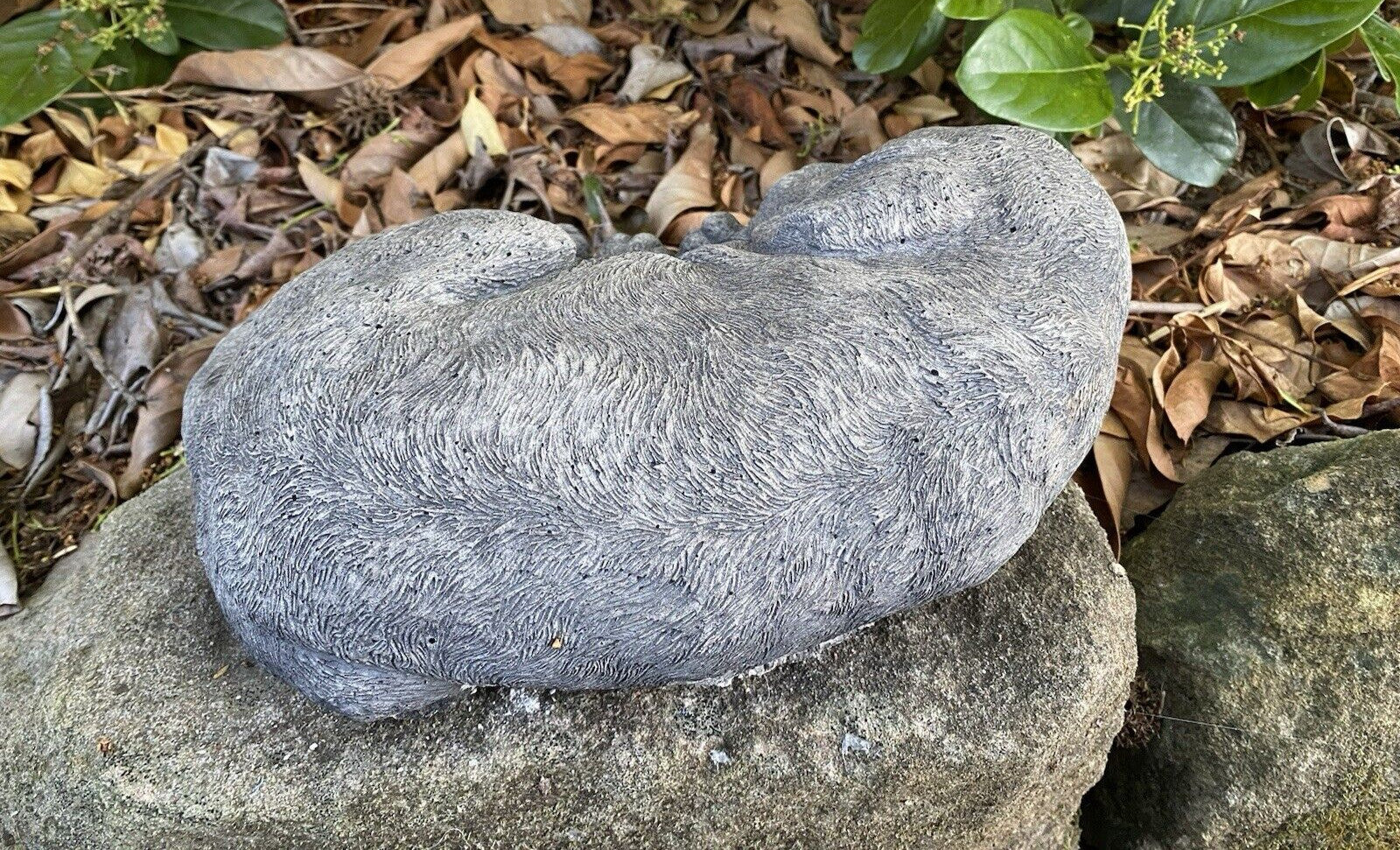 Back view of concrete Labrador garden statue solid cement outdoor ornament