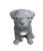 Concrete Staffordshire bull terrier garden statue front view outdoor cement dog ornament