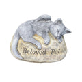 22nice4me Garden Statues concrete cat memorial statue with wings resting on a rock engraved with Beloved Pet
