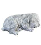 Concrete cavalier garden statue front view outdoor cement dog ornament