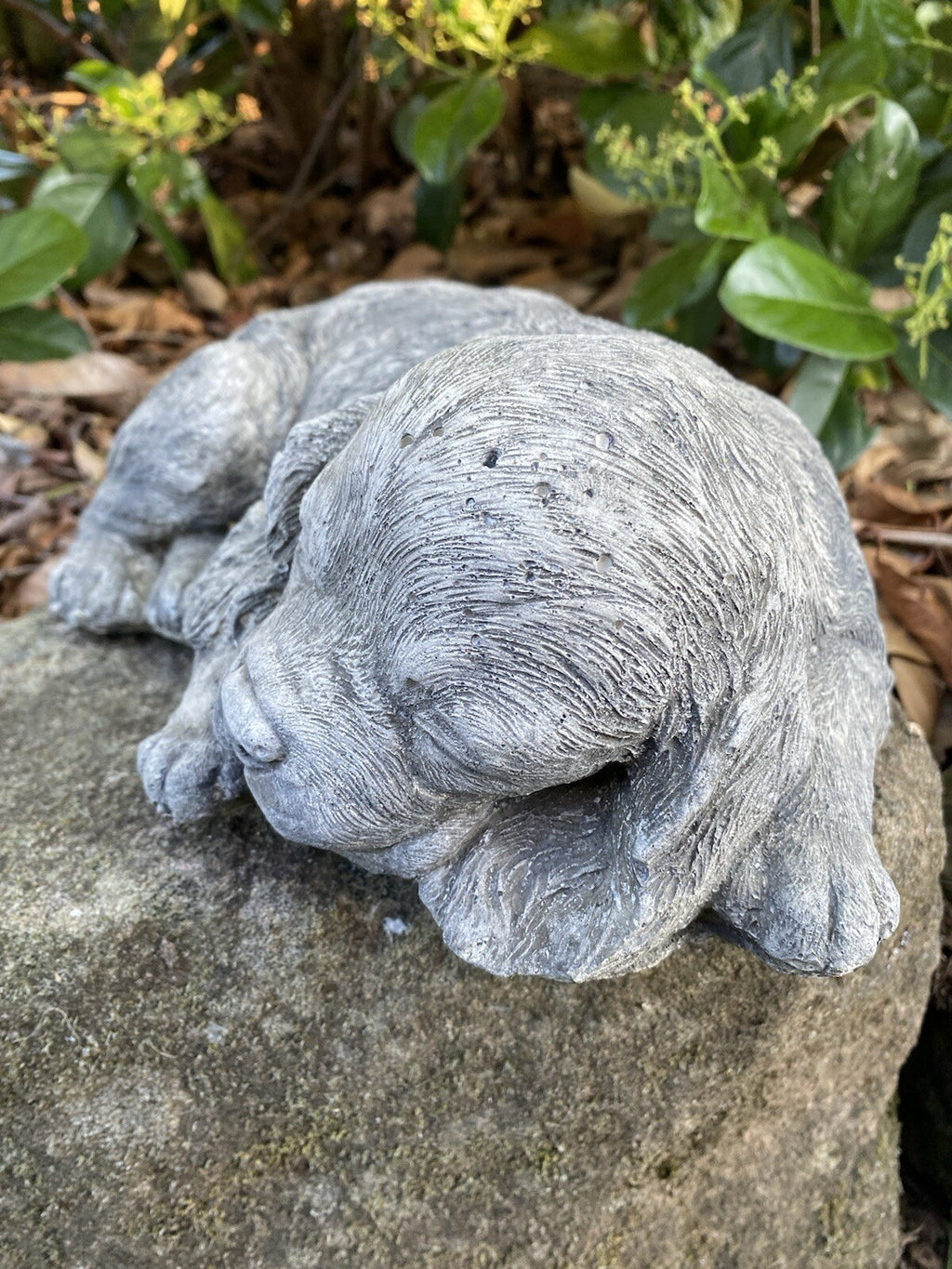 Side view Concrete cavalier garden statue outdoor cement dog ornament