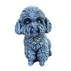 Sitting Cavoodle Concrete Garden Dog Statue Outdoor Ornament front view