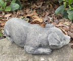 Concrete fox terrier garden statue back view outdoor cement dog ornament