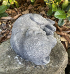 Side view of concrete labrador garden statue outdoor dog ornament