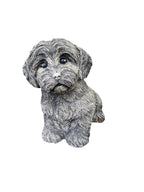 Concrete maltese garden statue front view outdoor cement dog ornament