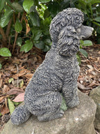 Concrete poodle garden statues side view outdoor cement dog ornament