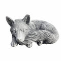  handcrafted grey concrete sleeping fox ornament for outdoor garden decor