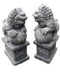 Concrete Foo Dogs Garden Statues – Fu Lion Guardian Ornaments Outdoor Decor Australia