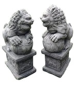 Concrete Foo Dogs Garden Statues – Fu Lion Guardian Ornaments Outdoor Decor Australia