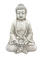 22nice4me Garden Statues meditating Buddha figurine in lotus pose with an antique stone-effect finish