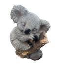 22nice4me Garden Statues sleeping koala resin ornament resting on a textured tree branch for outdoor decor