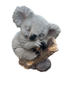 22nice4me Garden Statues sleeping koala resin ornament resting on a textured tree branch for outdoor decor