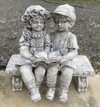 Jack and Jill Boy Girl on Bench Garden Statue - Pick up Only