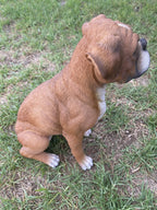 BOXER PUPPY DOG ANIMAL MEMORIAL GARDEN STATUE ORNAMENT FIGURINE HOME DECOR