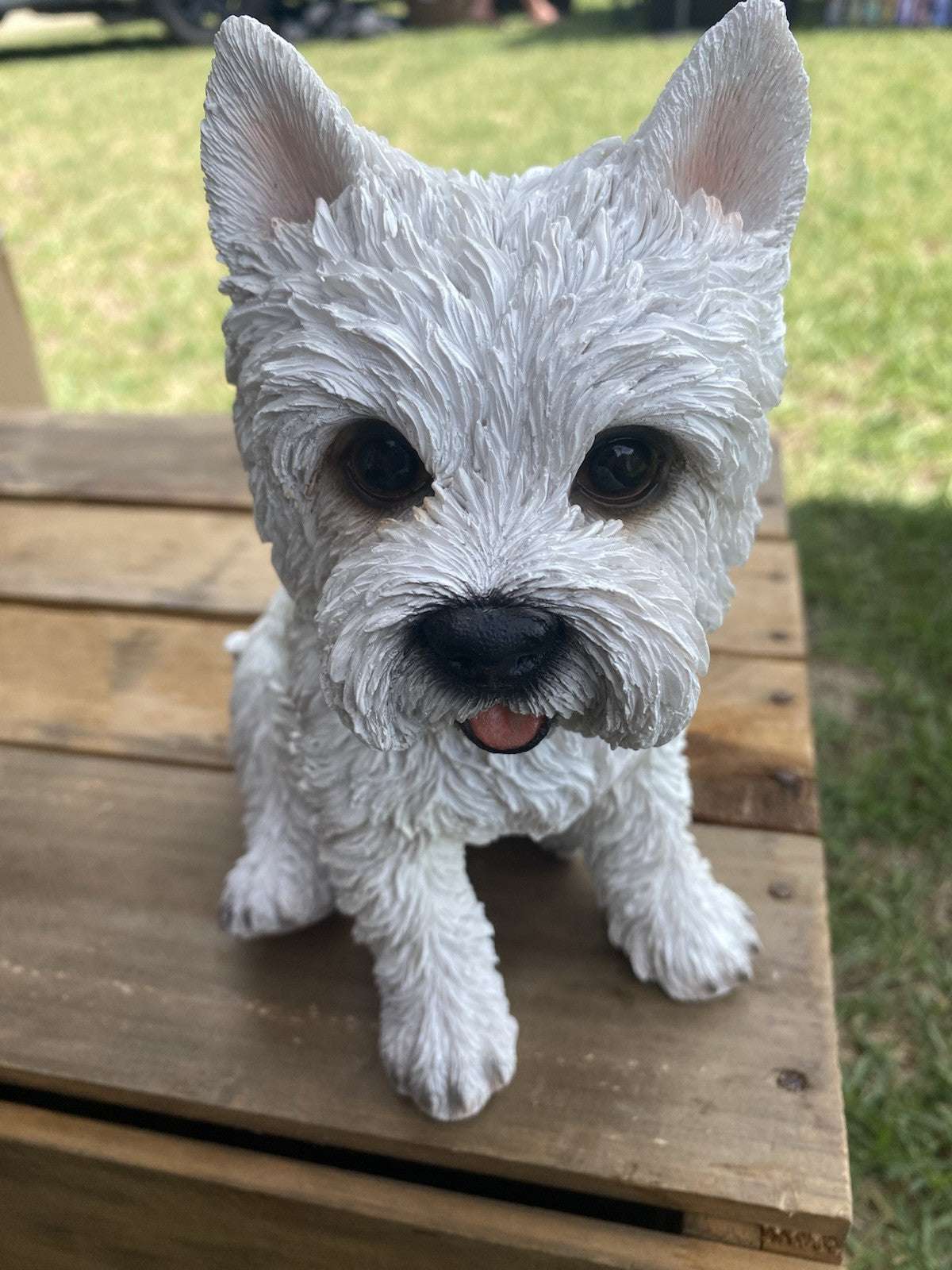 WESTIE WEST HIGHLAND TERRIER PUPPY DOG ANIMAL MEMORIAL GARDEN STATUE ORNAMENT