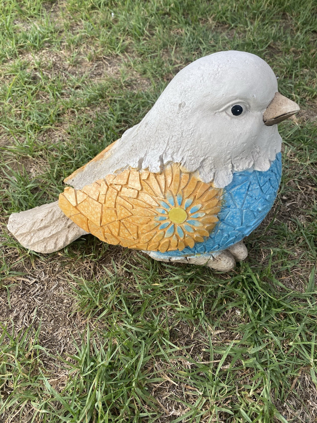 Mosaic Look Bird Garden Ornament Statue Sculpture Gift Home Décor 33cm