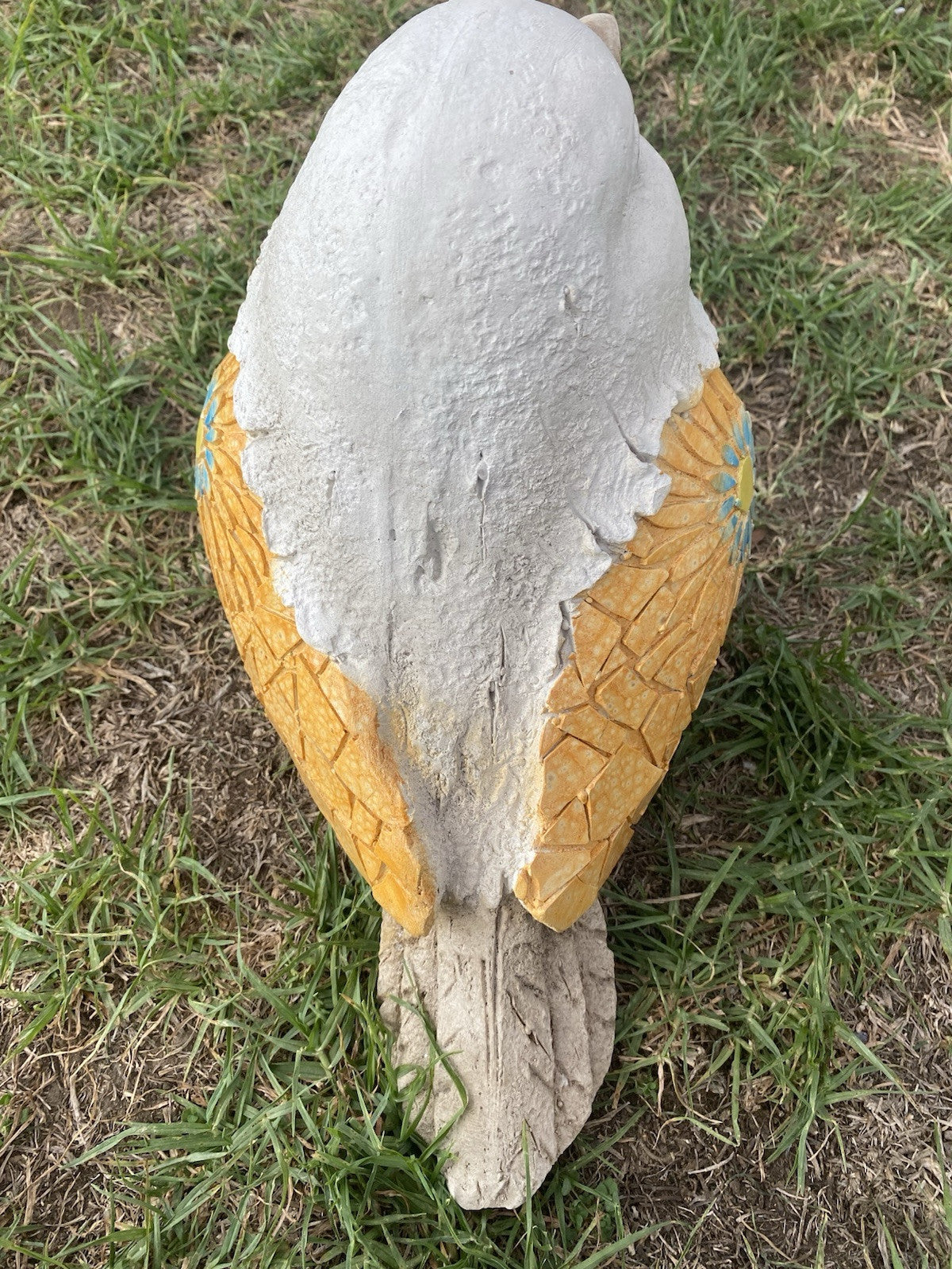 Mosaic Look Bird Garden Ornament Statue Sculpture Gift Home Décor 33cm