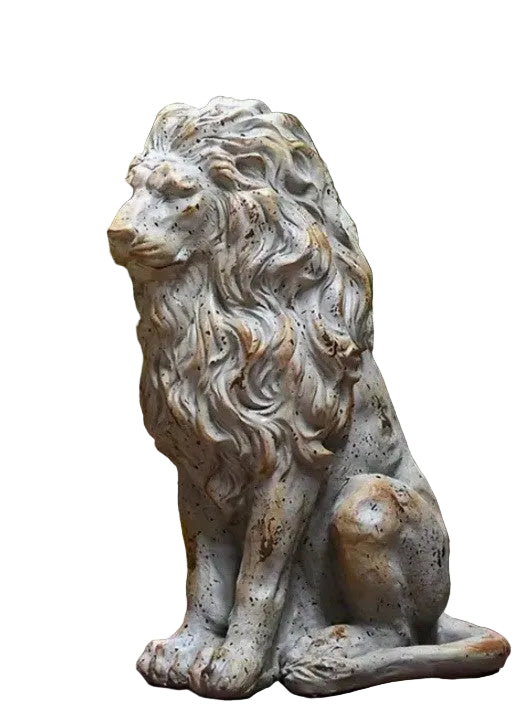 Lion Statue Guardian Garden Ornament Sculpture Chinese Feng Shu Antique 53cm