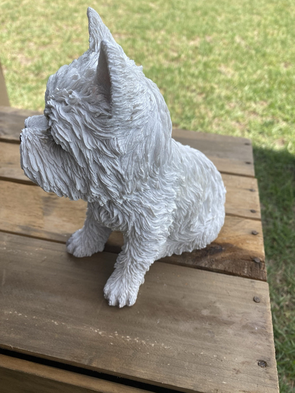 WESTIE WEST HIGHLAND TERRIER PUPPY DOG ANIMAL MEMORIAL GARDEN STATUE ORNAMENT